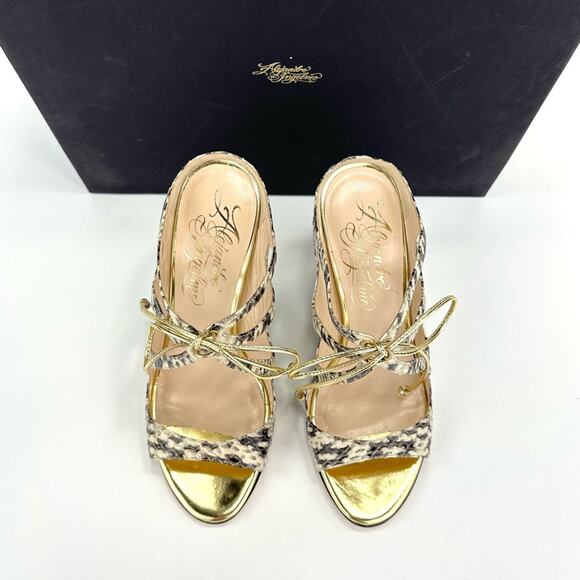 Alejandro Ingelmo Stiletto Heel Sandal Size 6.5 Snake Print Leather Slip-On New - Picture 14 of 16